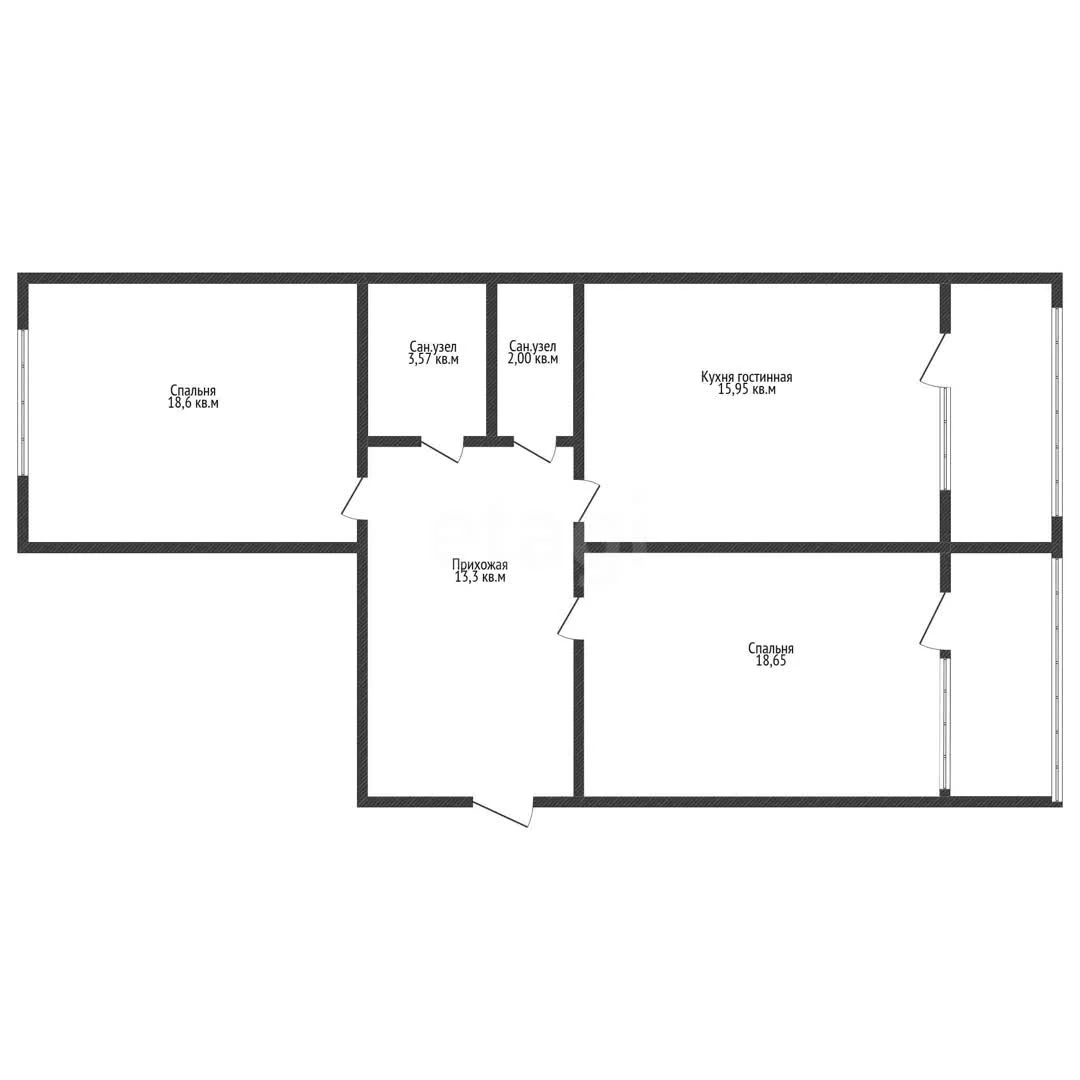 2-к квартира, 71.5м² (Морская улица, 43) - миниатюра 41