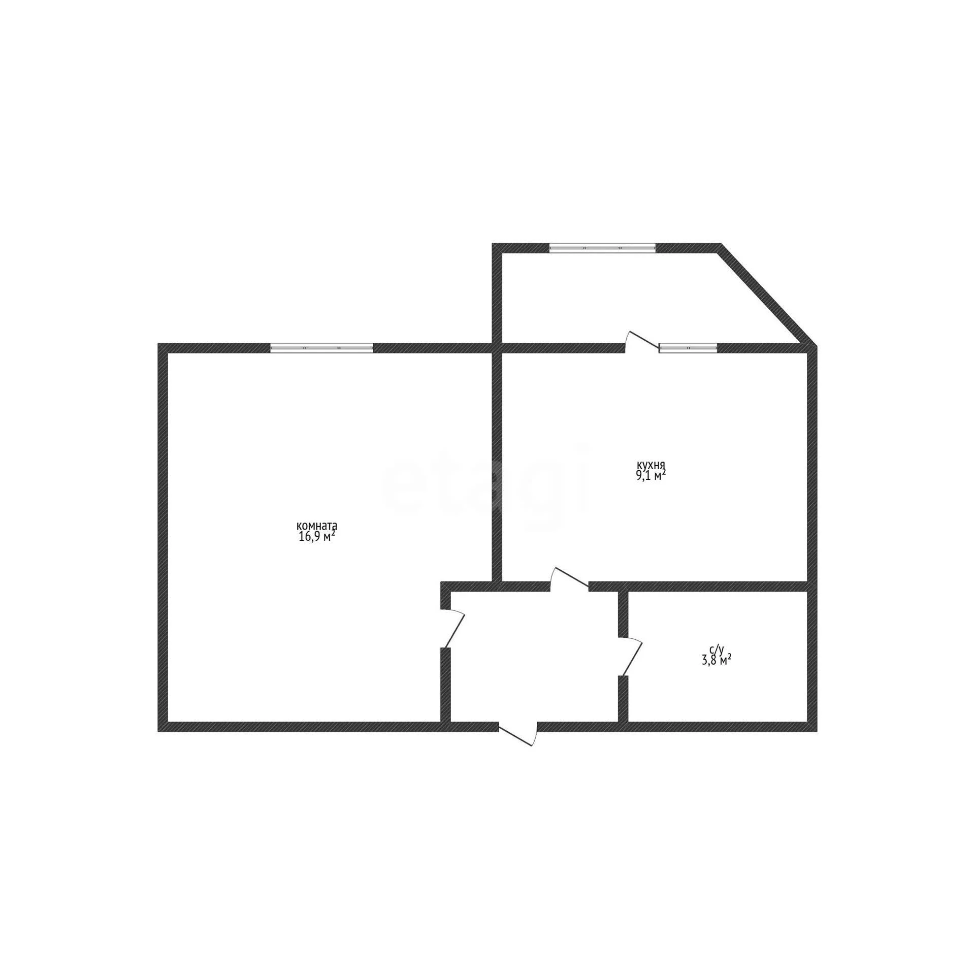 1-к квартира, 33.2м² (2-я Целиноградская улица, 24) - миниатюра 16