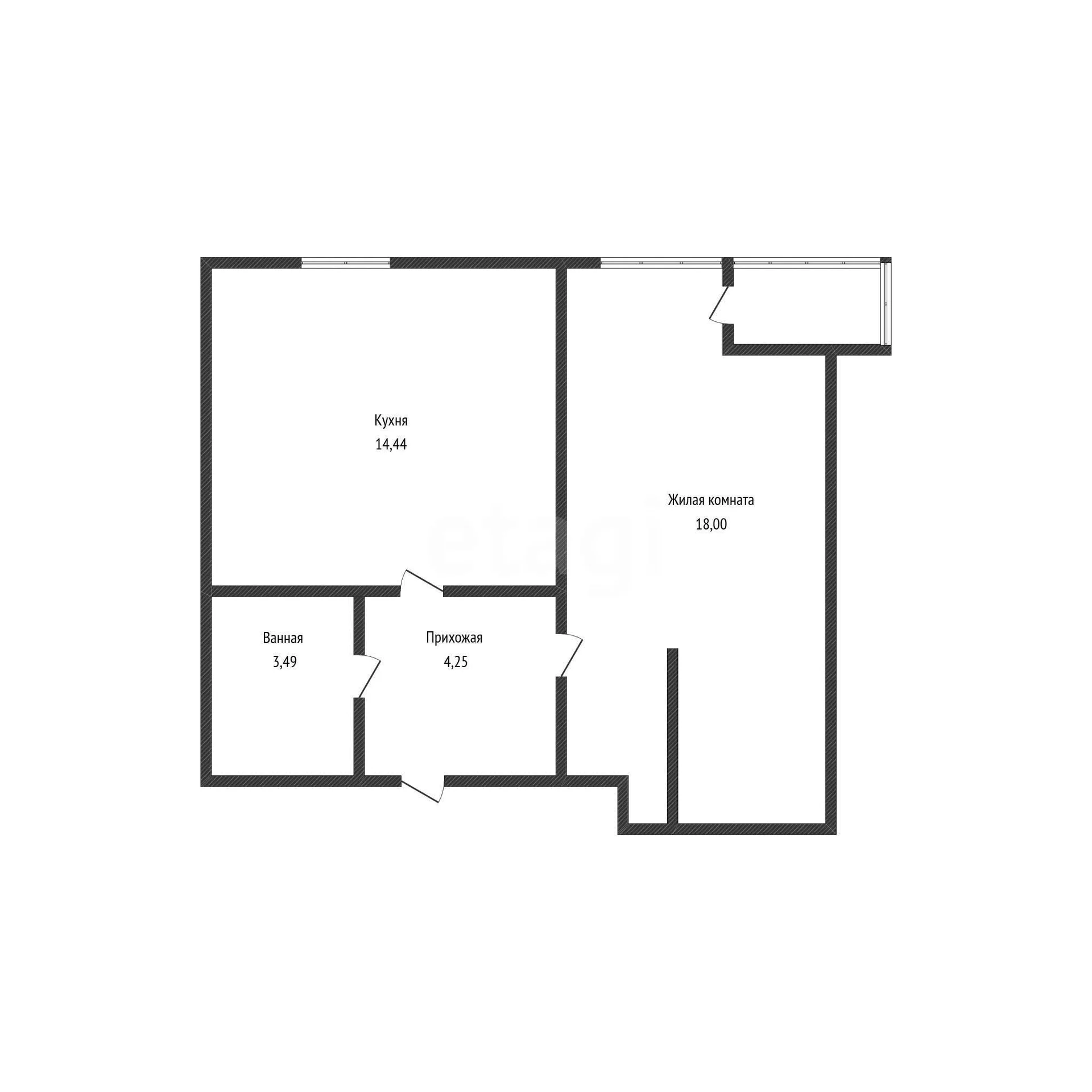1-к квартира, 40.7м² (Античная улица, 10) - миниатюра 2