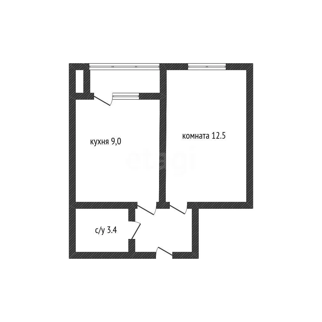 1-к квартира, 28.7м² (Античная улица, 12) - миниатюра 7