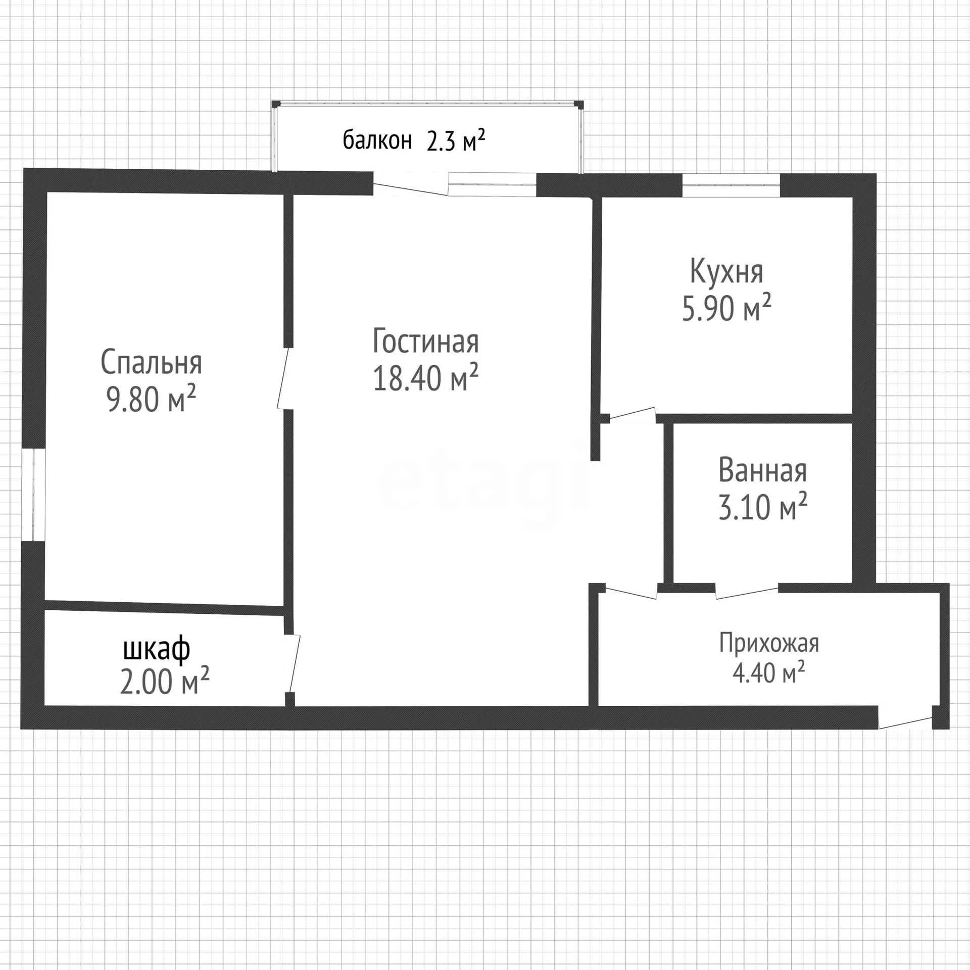 2-к квартира, 43.6м² (улица Коммунаров, 241) - миниатюра 14