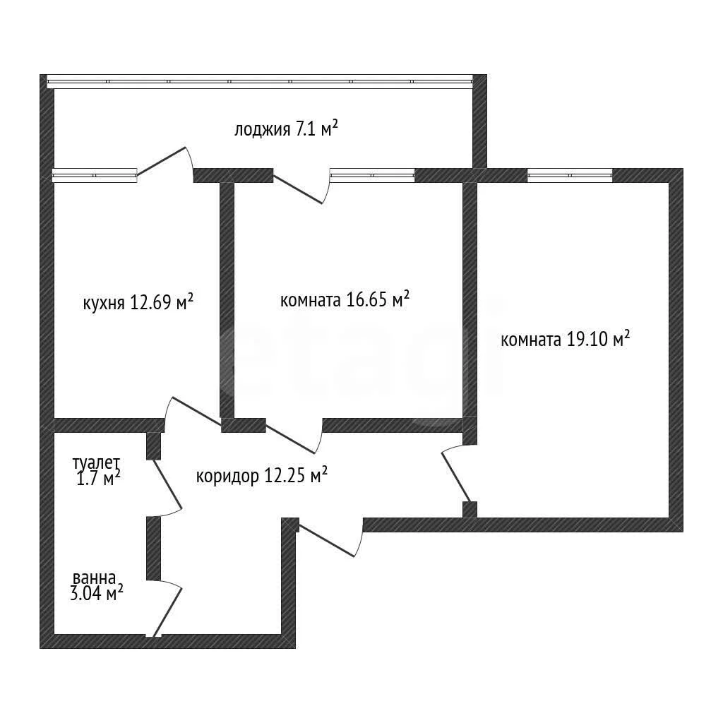 2-к квартира, 65.2м² (улица имени Сергея Есенина, 110к1) - миниатюра 11