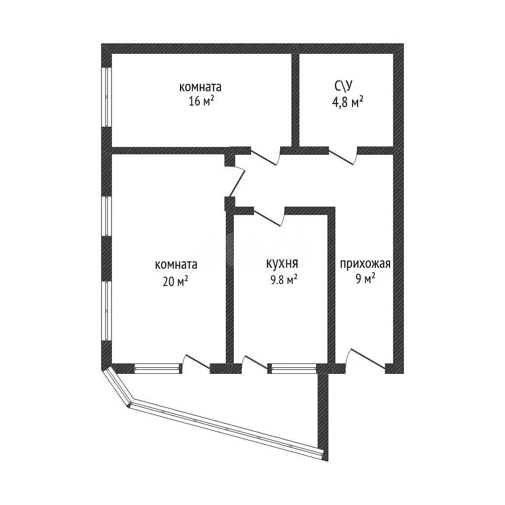 2-к квартира, 59.8м² (улица Цезаря Куникова, 24к2) - миниатюра 14