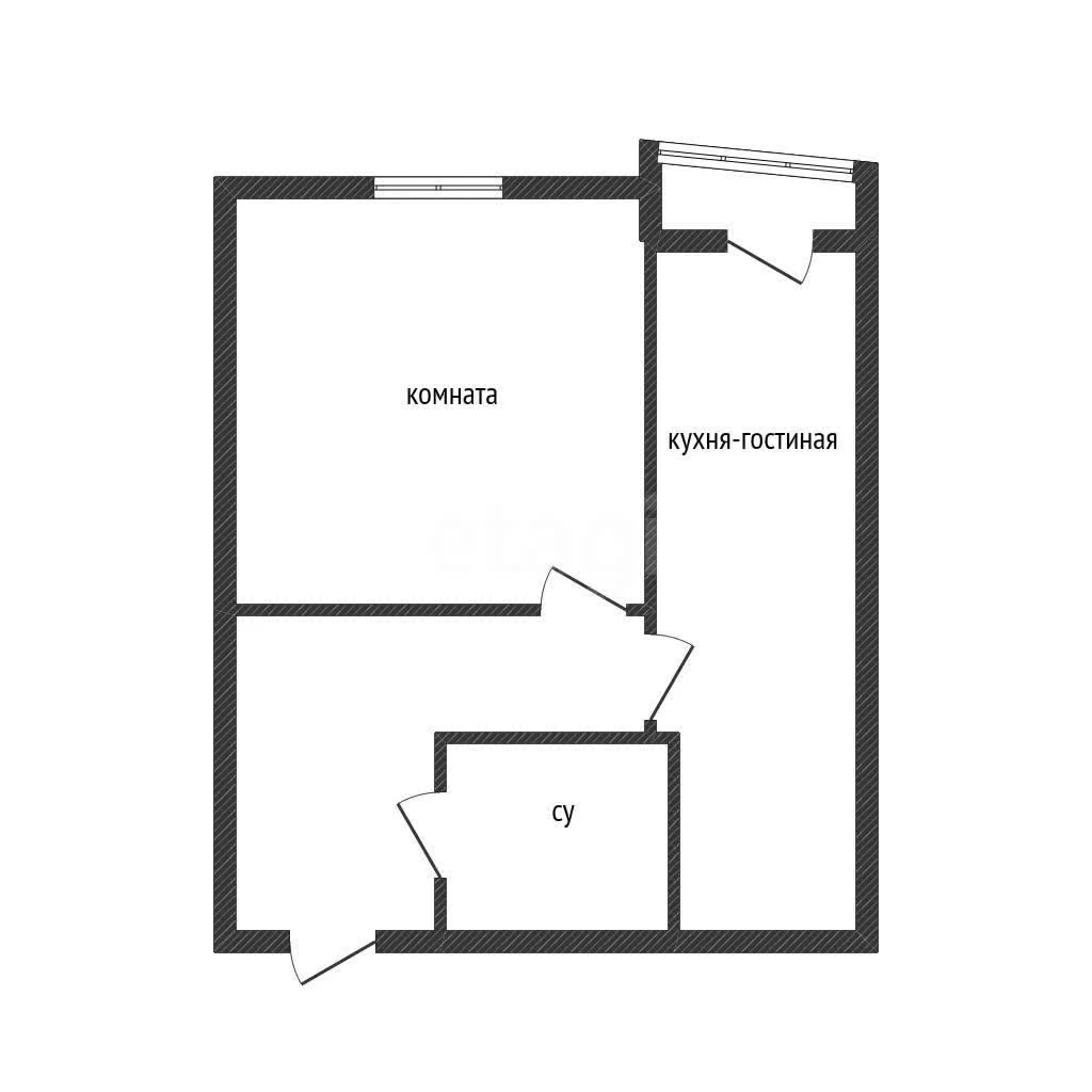 1-к квартира, 36.7м² (улица Лётчика Позднякова, 2к19) - миниатюра 7