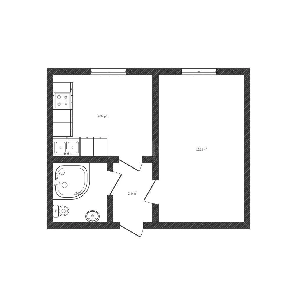 1-к квартира, 31.6м² (Новосельская улица, 11) - миниатюра 18