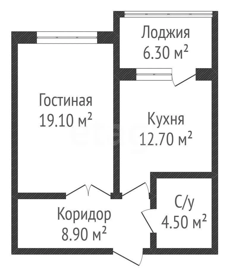 1-к квартира, 45.2м² (улица Дзержинского, 95) - изображение 1