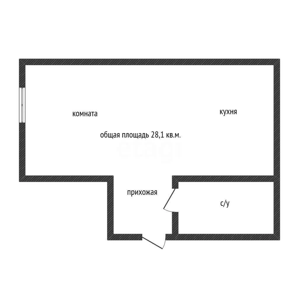 Студия, 28.1м² (улица Бигдая, 12) - миниатюра 17