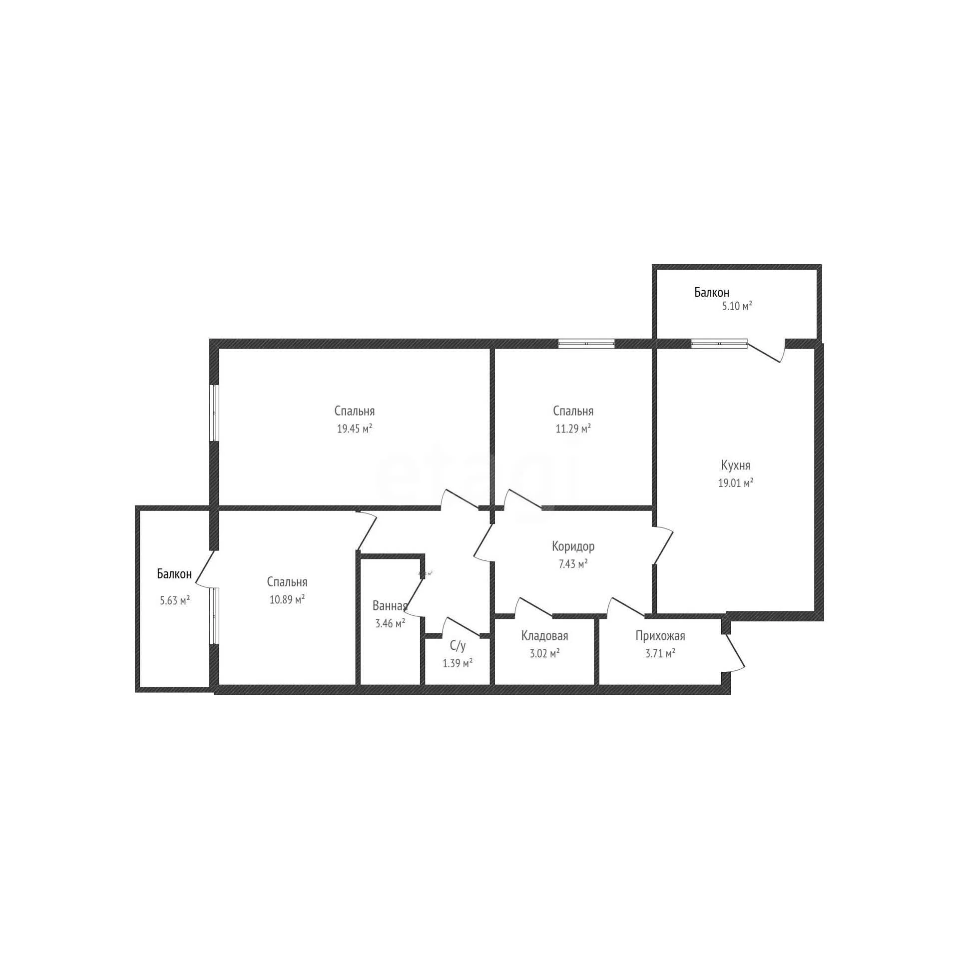 3-к квартира, 83м² (улица имени 40-летия Победы, 33/4) - миниатюра 9