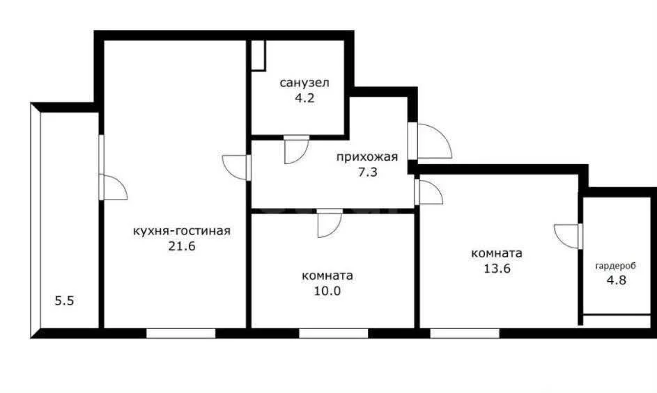 2-к квартира, 61м² (Конгрессная улица, 23) - миниатюра 21