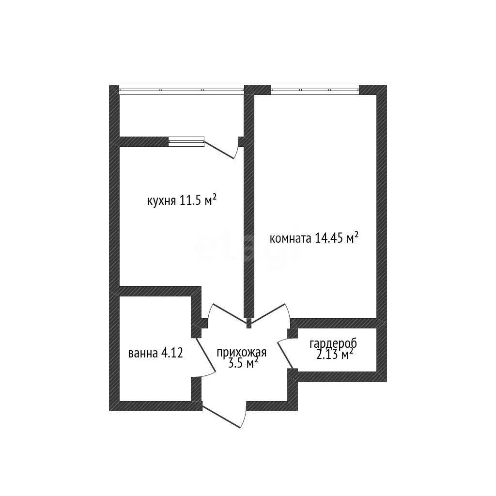 1-к квартира, 37м² (улица Евгении Жигуленко, 13к2) - миниатюра 10