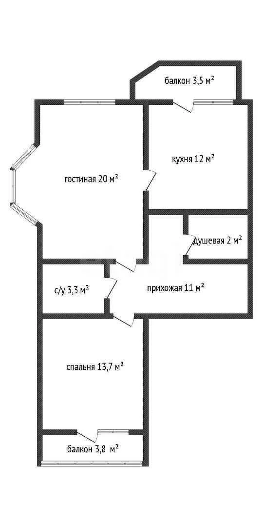 2-к квартира, 64.2м² (Тополиная улица, 46к2) - миниатюра 13
