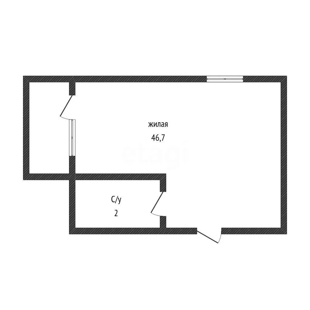 Студия, 48.7м² (Народная улица, 32а) - миниатюра 12