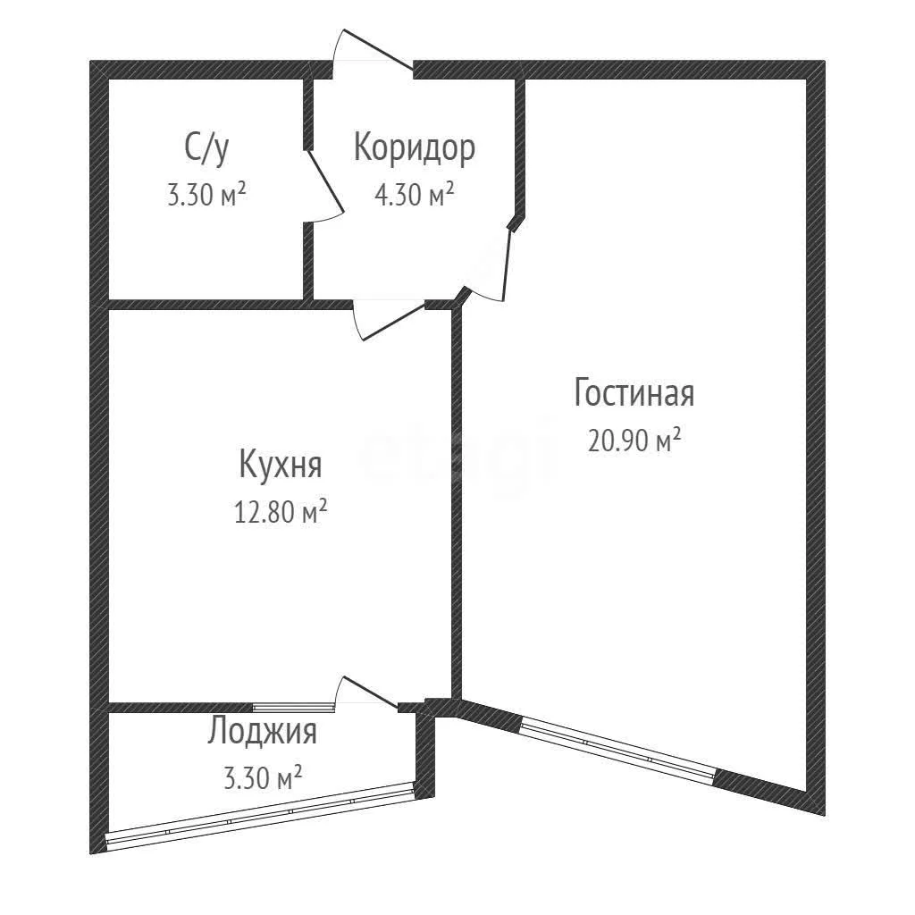 1-к квартира, 41.3м² (Восточно-Кругликовская улица, 42/3к1) - миниатюра 10