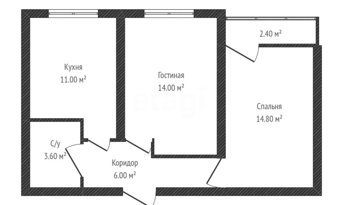 2-к квартира, 51.2м² (Войсковая улица, 4к7) - миниатюра 10