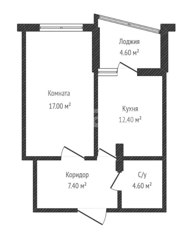 1-к квартира, 41.4м² (Сормовская улица, 204) - миниатюра 12