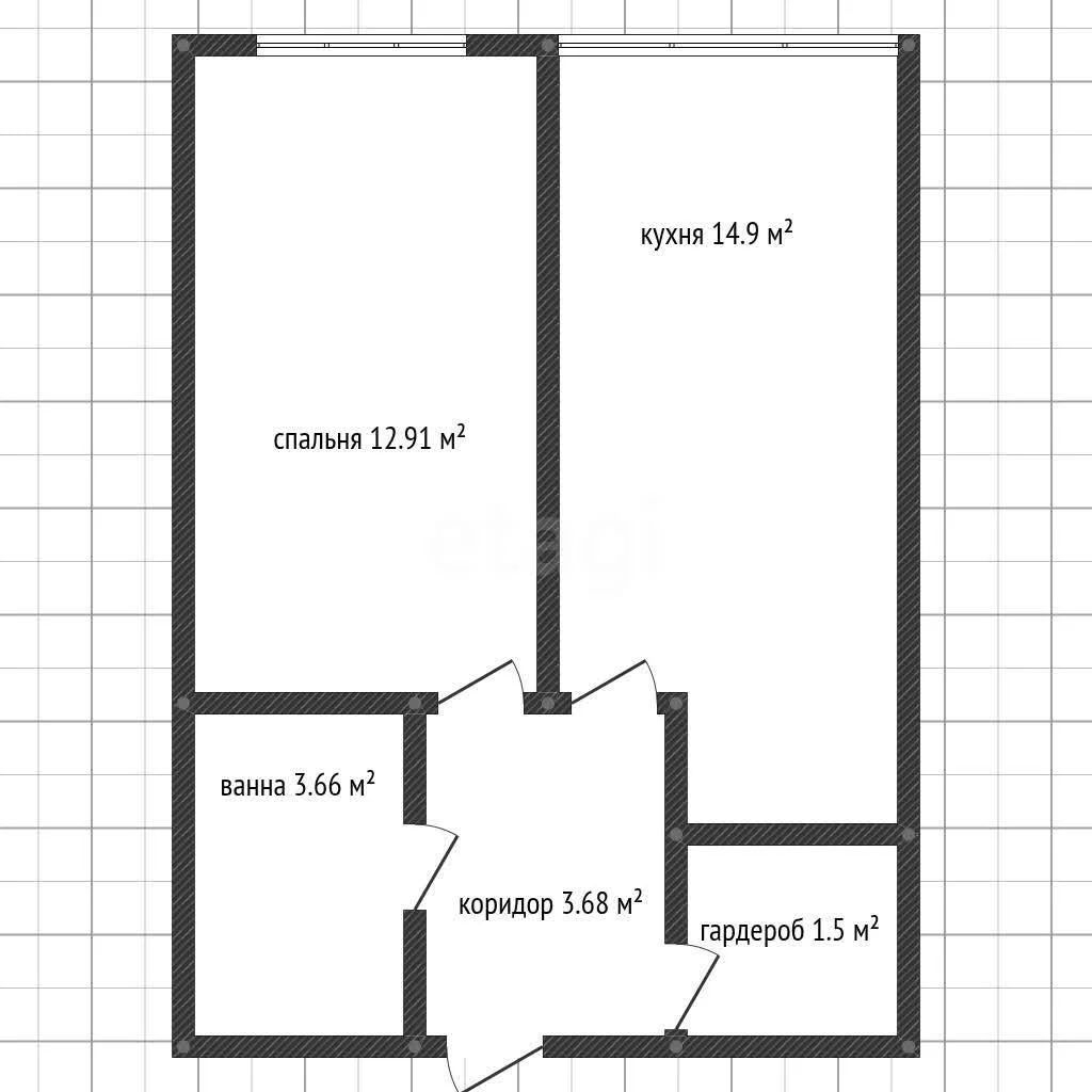 1-к квартира, 36.7м² (улица Петра Метальникова, 36) - миниатюра 15