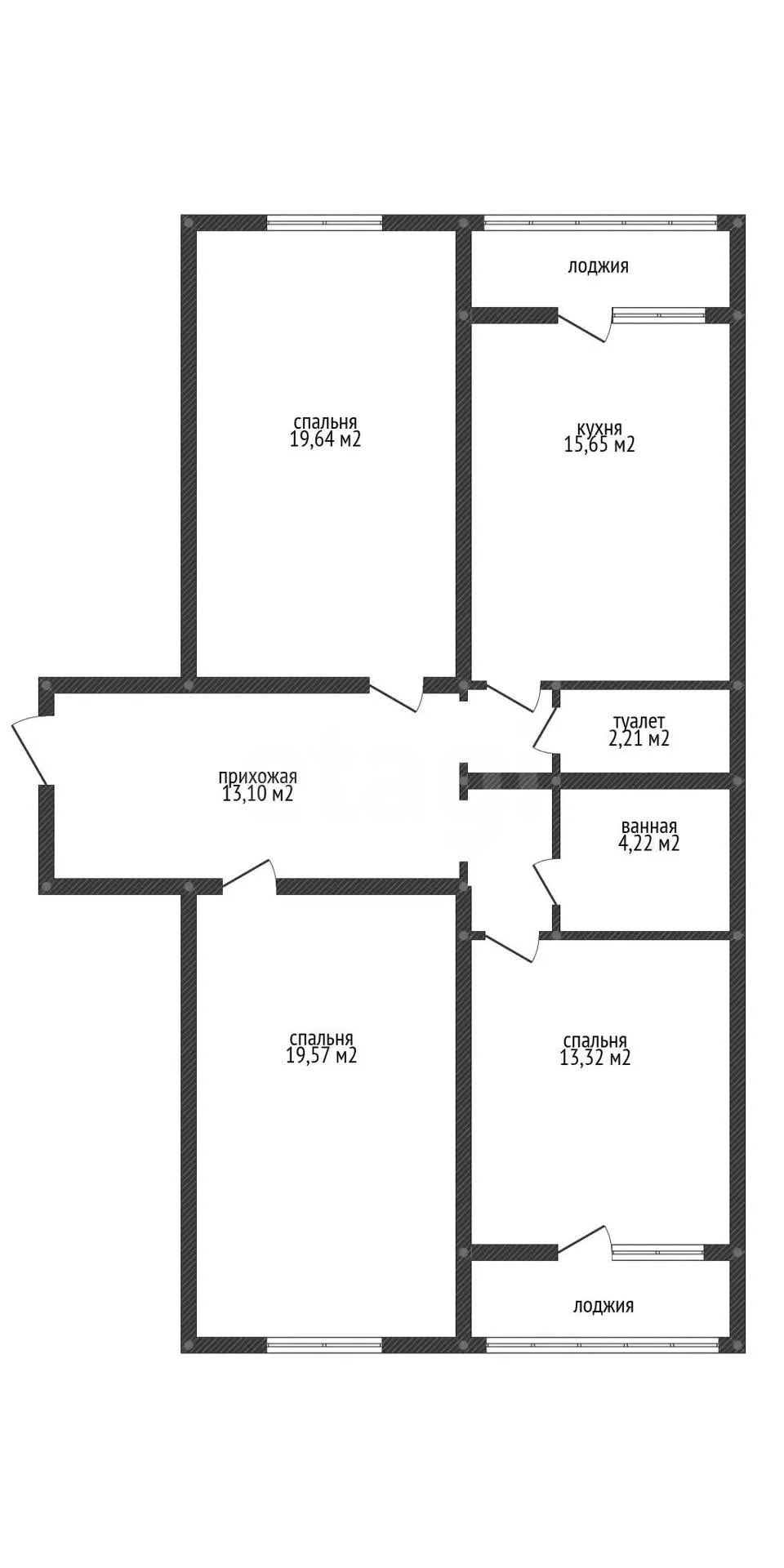 3-к квартира, 90.5м² (улица Красных Партизан, 107) - миниатюра 22