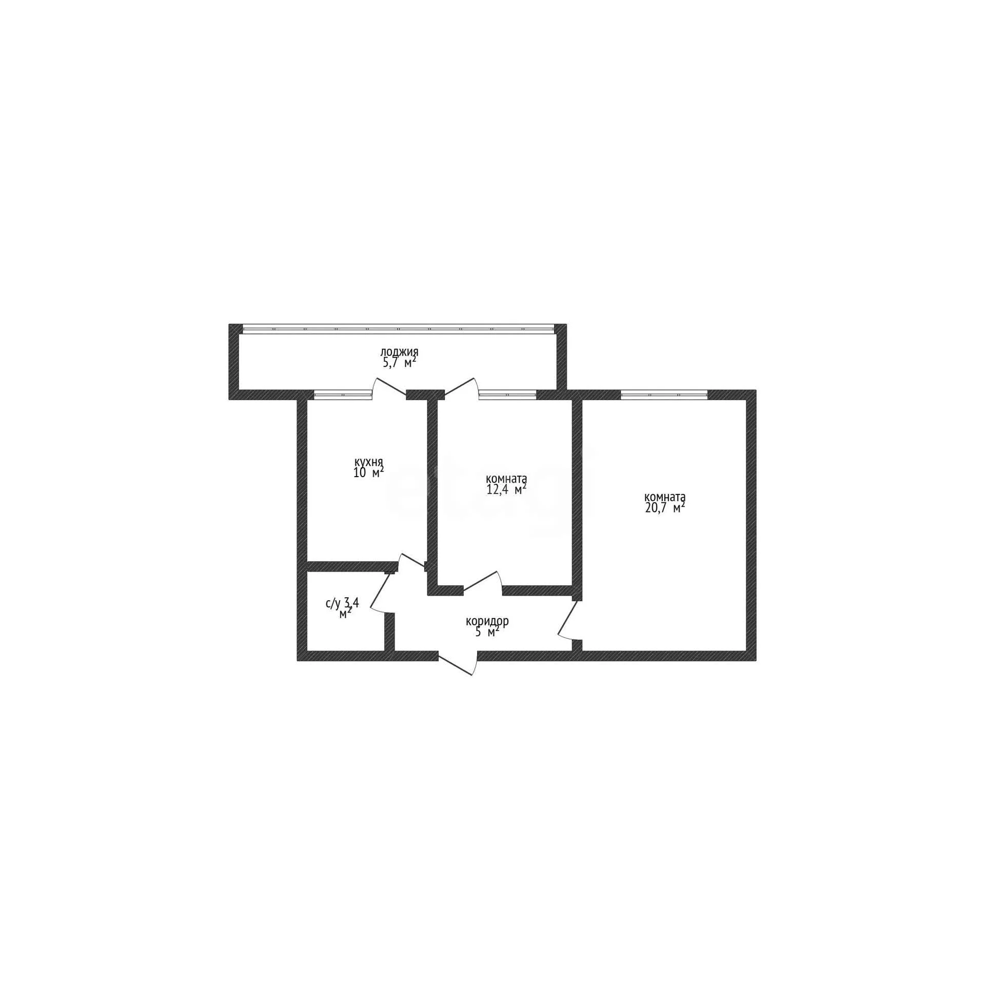 2-к квартира, 51.8м² (улица имени С.В. Рахманинова, 36) - миниатюра 15