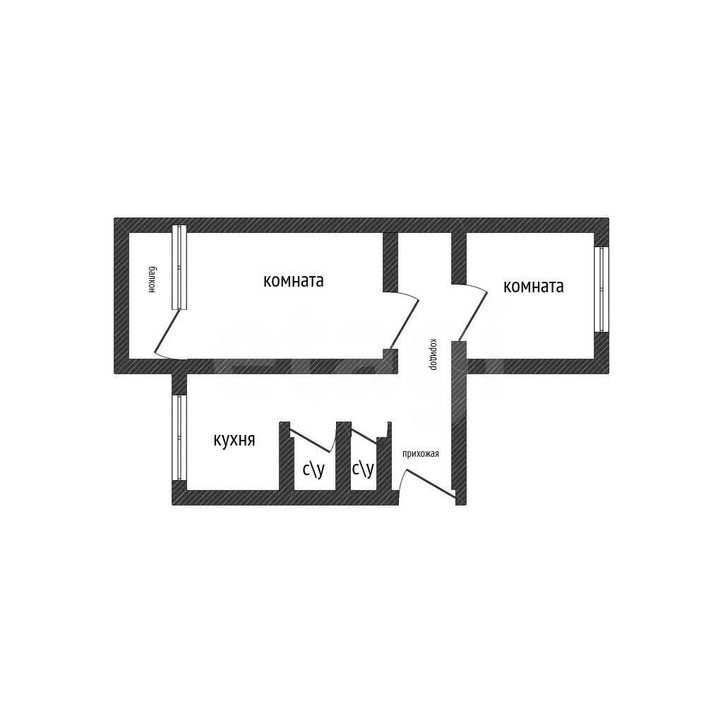 2-к квартира, 44.7м² (улица Гагарина, 73) - миниатюра 8