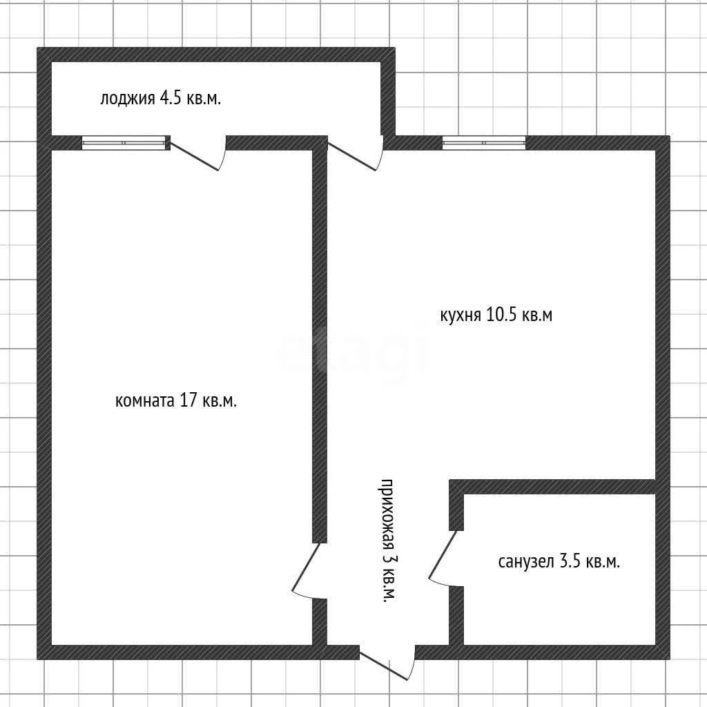 1-к квартира, 33.7м² (улица Западный Обход, 57к3) - миниатюра 10
