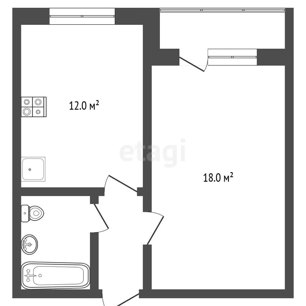 1-к квартира, 39.1м² (улица имени Сергея Есенина, 98) - миниатюра 10