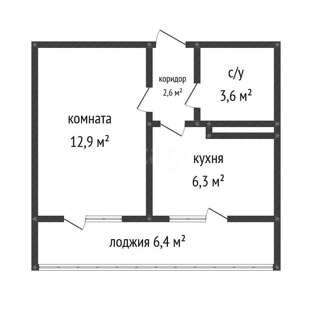 1-к квартира, 31.8м² (улица Красных Партизан, 1/3к3) - миниатюра 15