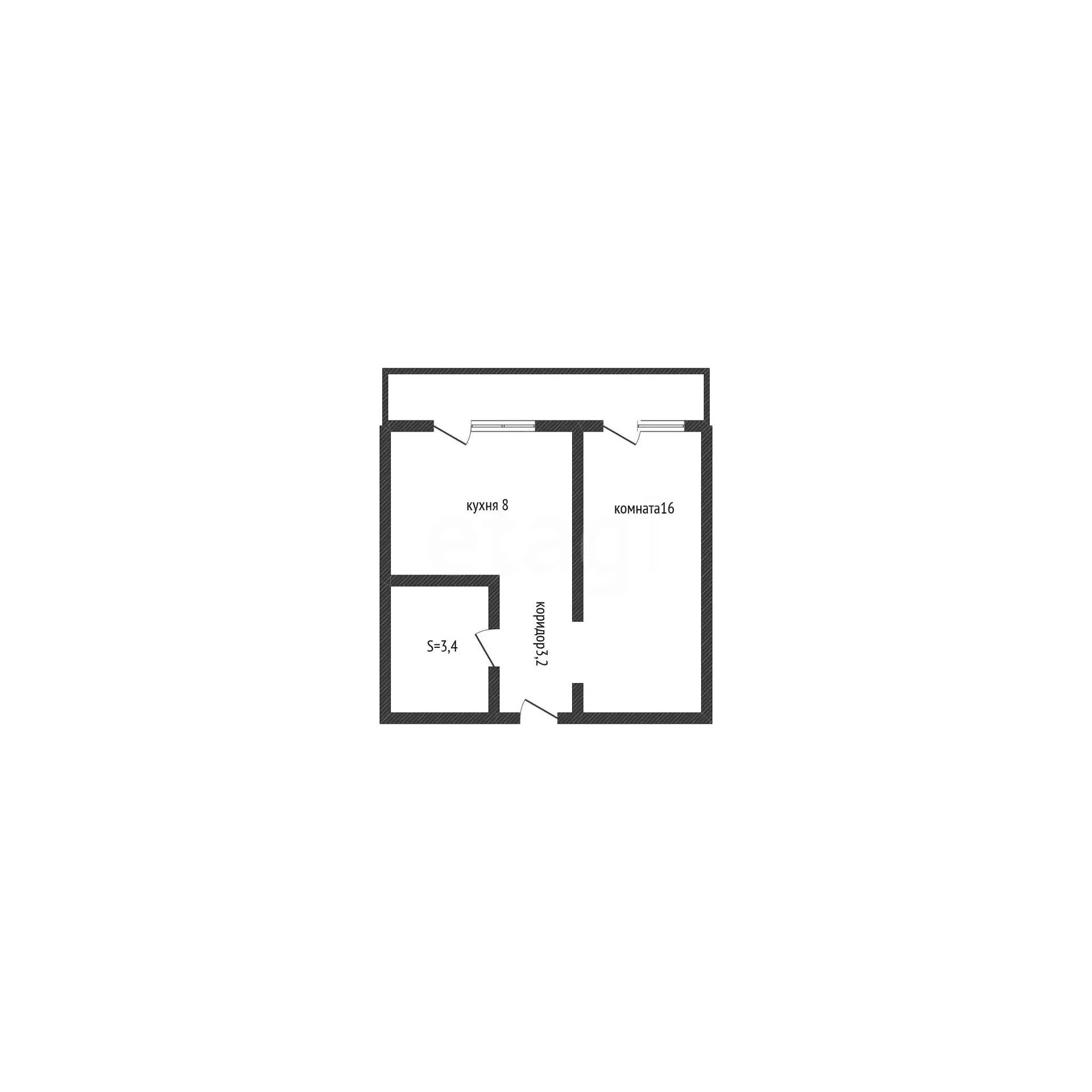 1-к квартира, 25.8м² (Ангарский проезд, 10) - миниатюра 6