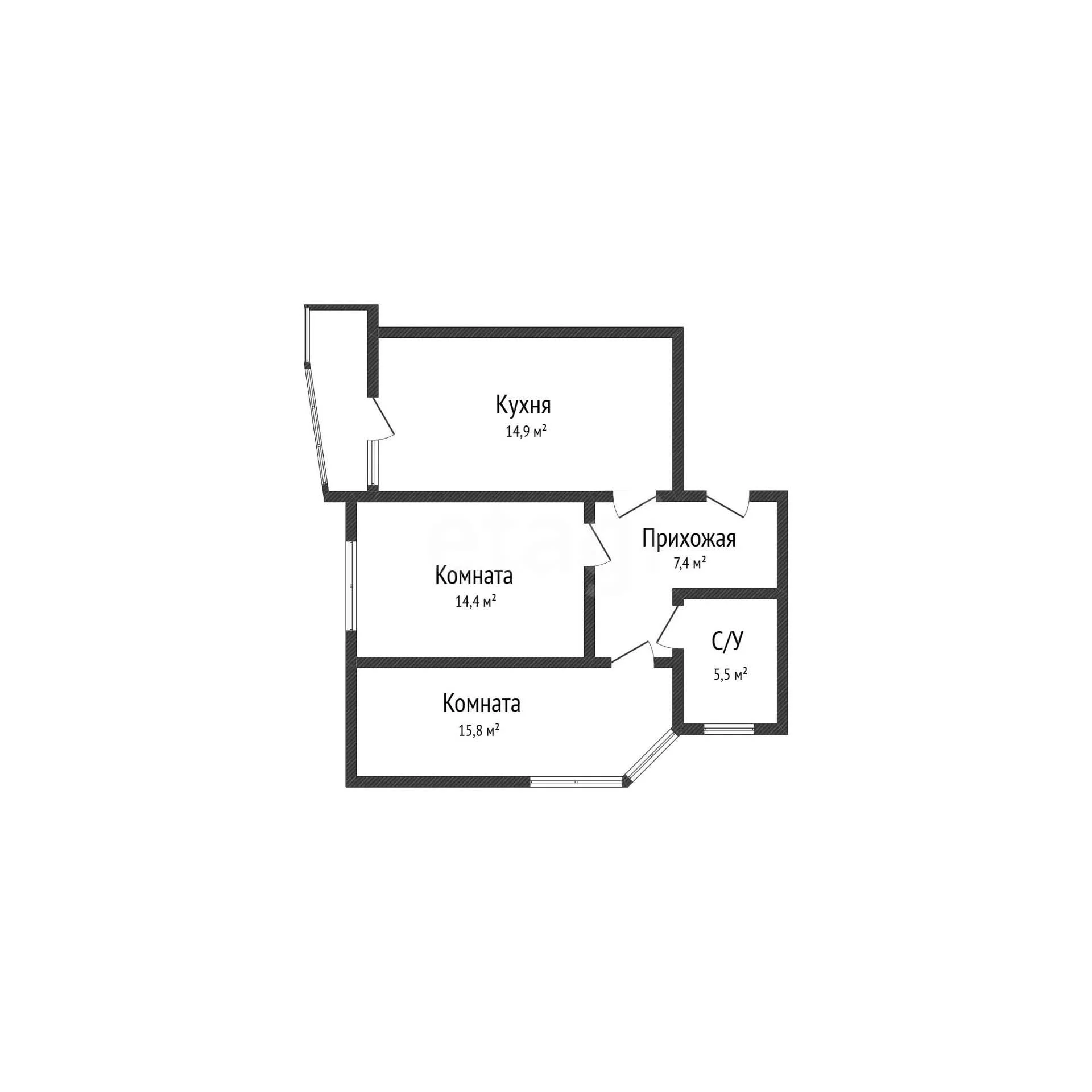 2-к квартира, 58м² (улица Героев-Разведчиков, 8к1) - миниатюра 11
