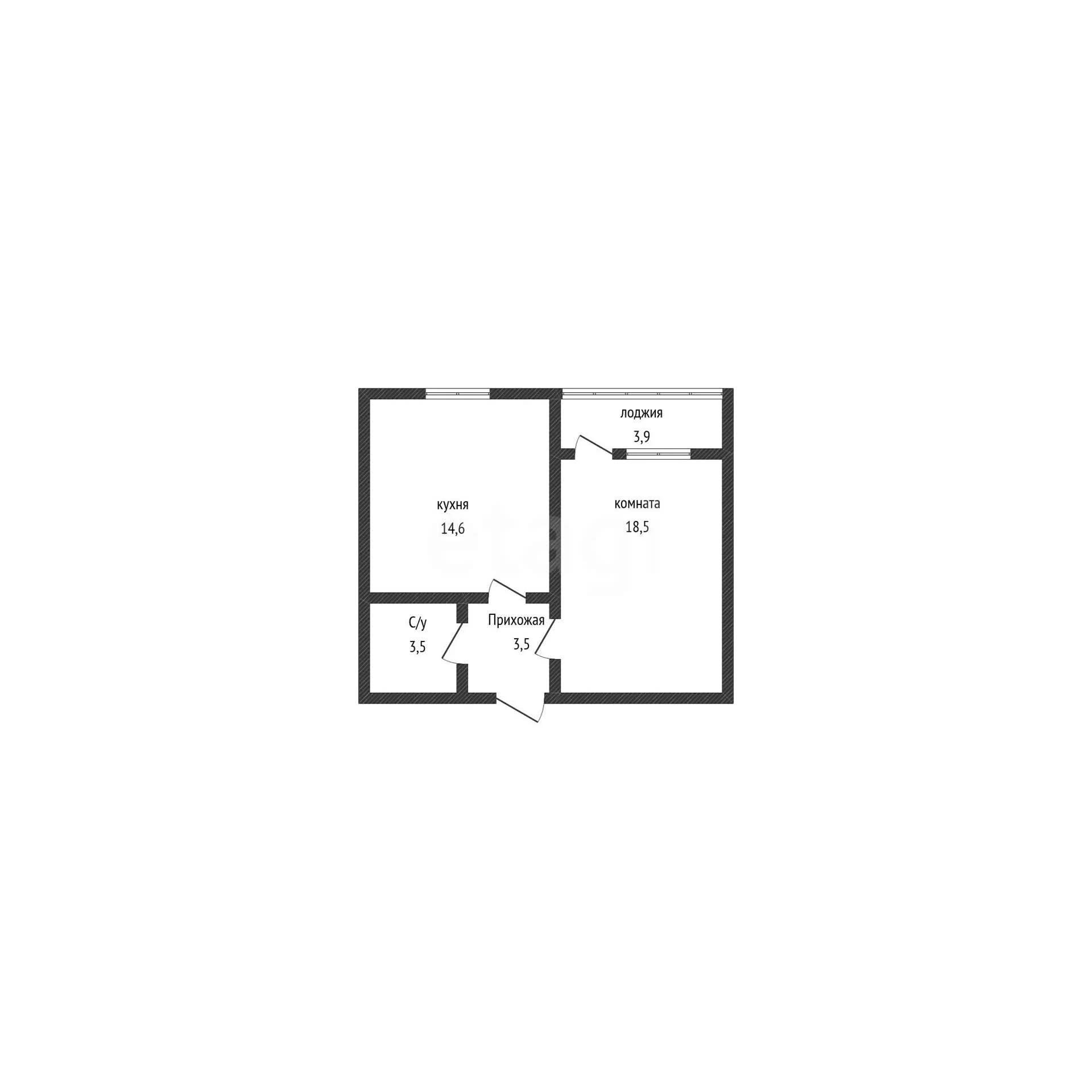 1-к квартира, 44м² (улица имени С.В. Рахманинова, 30) - миниатюра 8