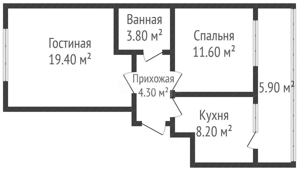 2-к квартира, 47.3м² (улица Лётчика Позднякова, 2к8) - миниатюра 34
