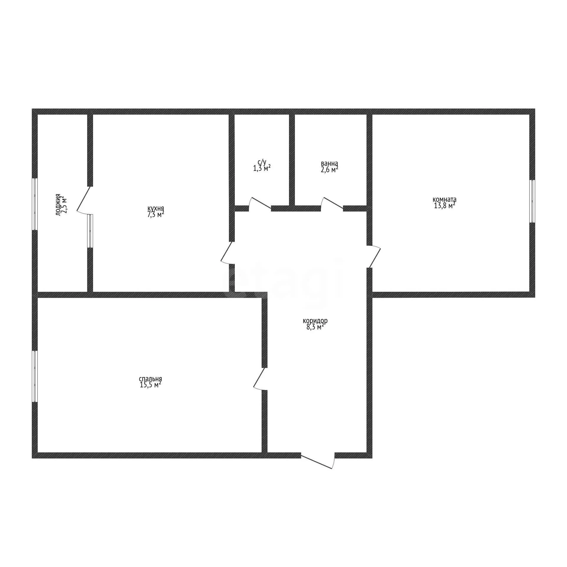 2-к квартира, 48.6м² (улица Фридриха Энгельса, 24) - миниатюра 23
