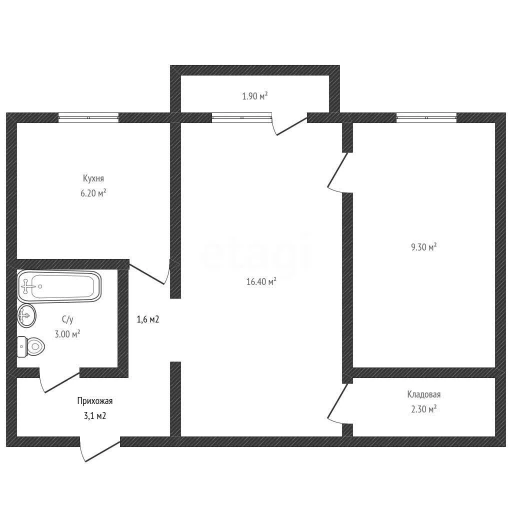 2-к квартира, 45.1м² (улица Авиагородок, 15) - миниатюра 26