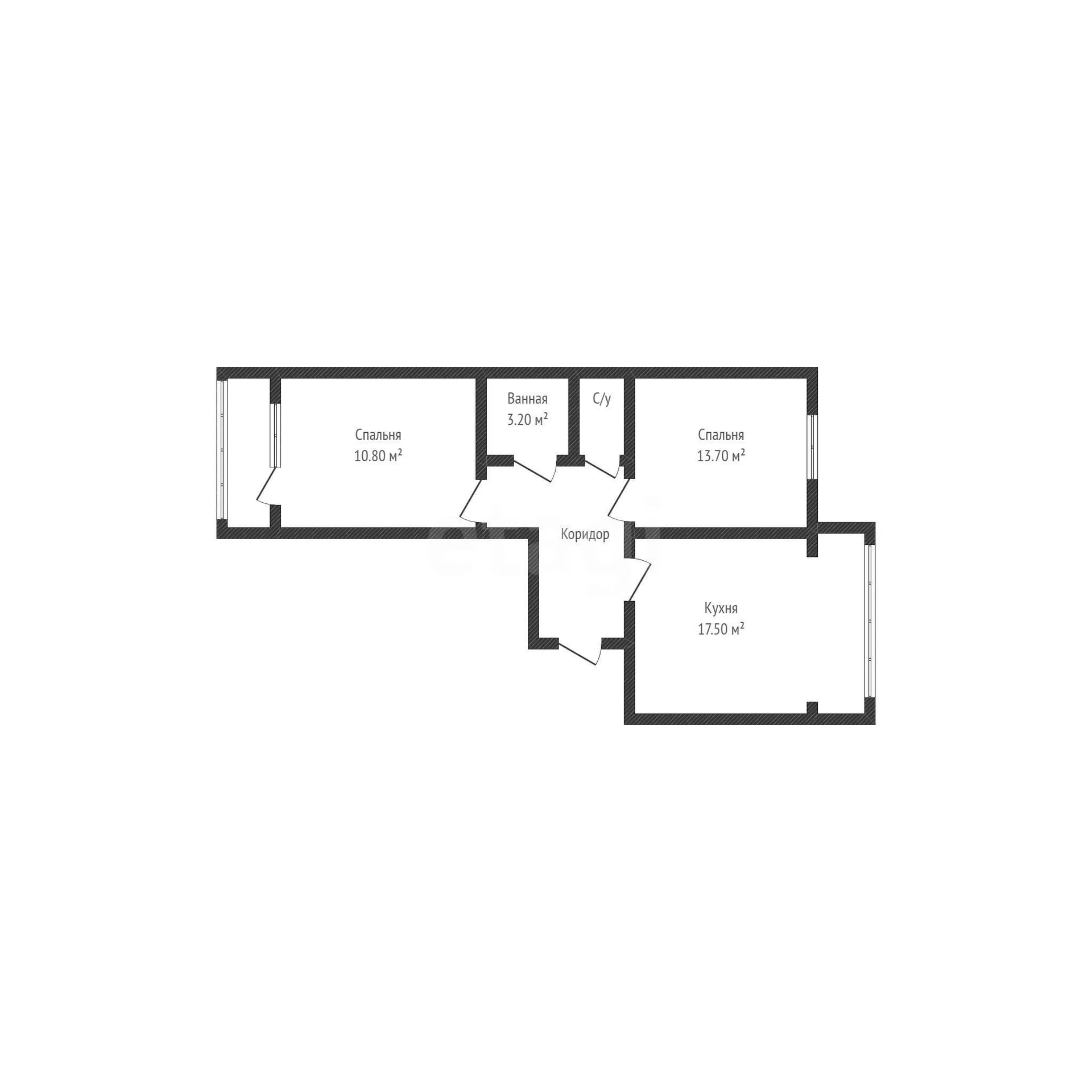 2-к квартира, 56.8м² (Домбайская улица, 55к1) - миниатюра 44