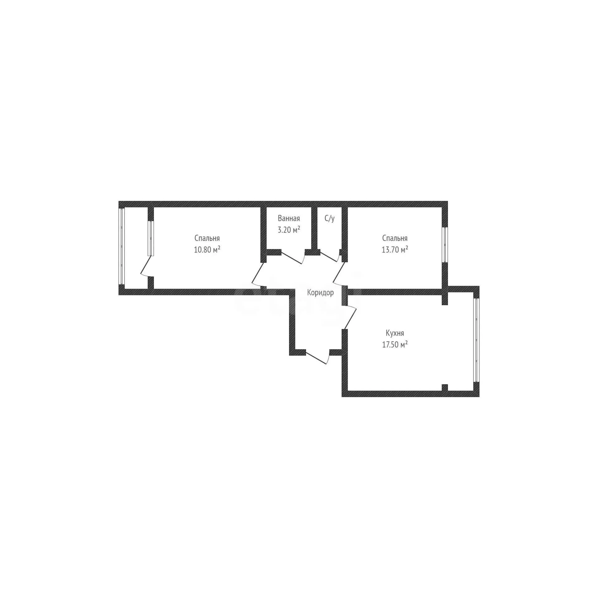 2-к квартира, 56.8м² (Домбайская улица, 55к1) - миниатюра 45
