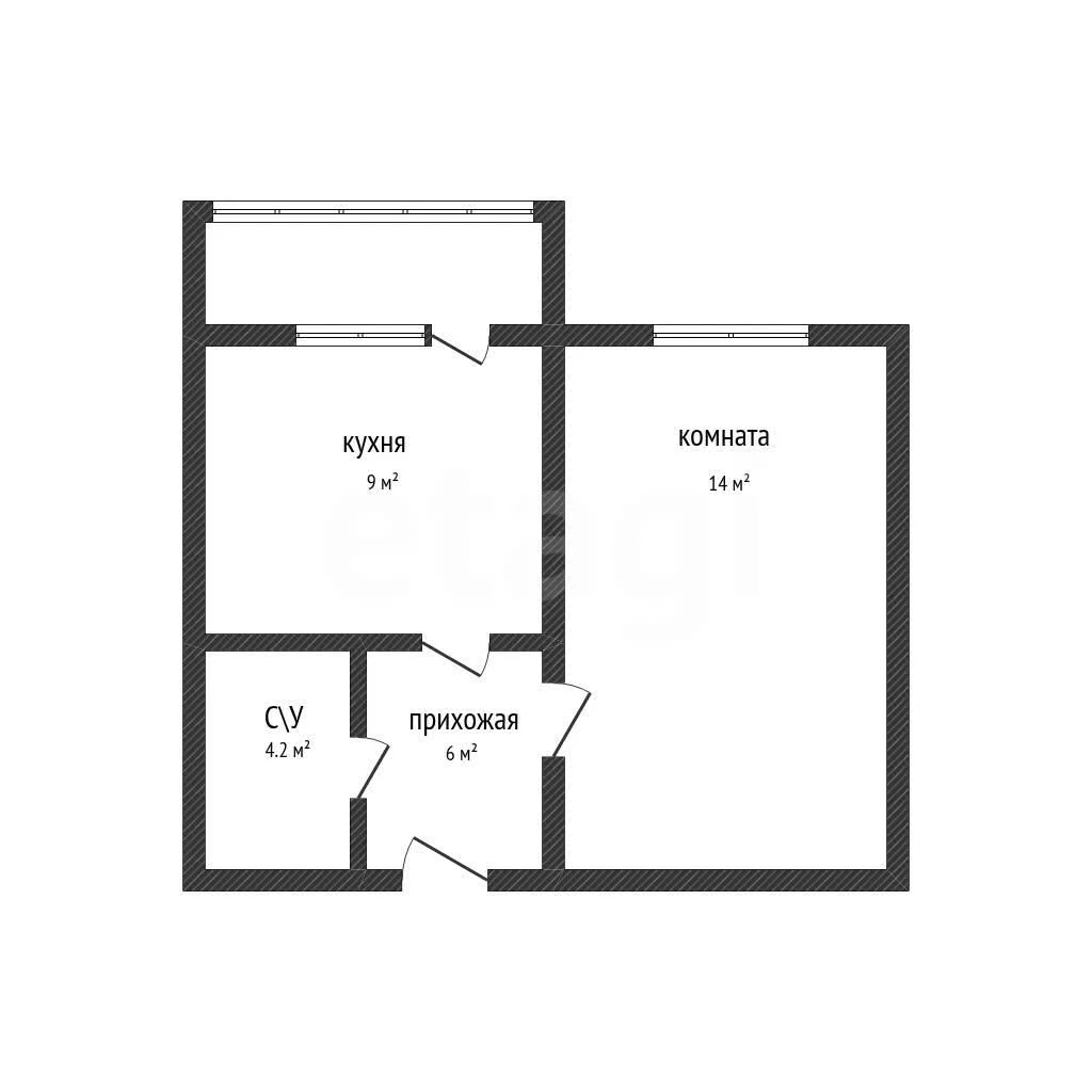 1-к квартира, 35м² (улица имени В.М. Комарова, 106бк4) - миниатюра 12