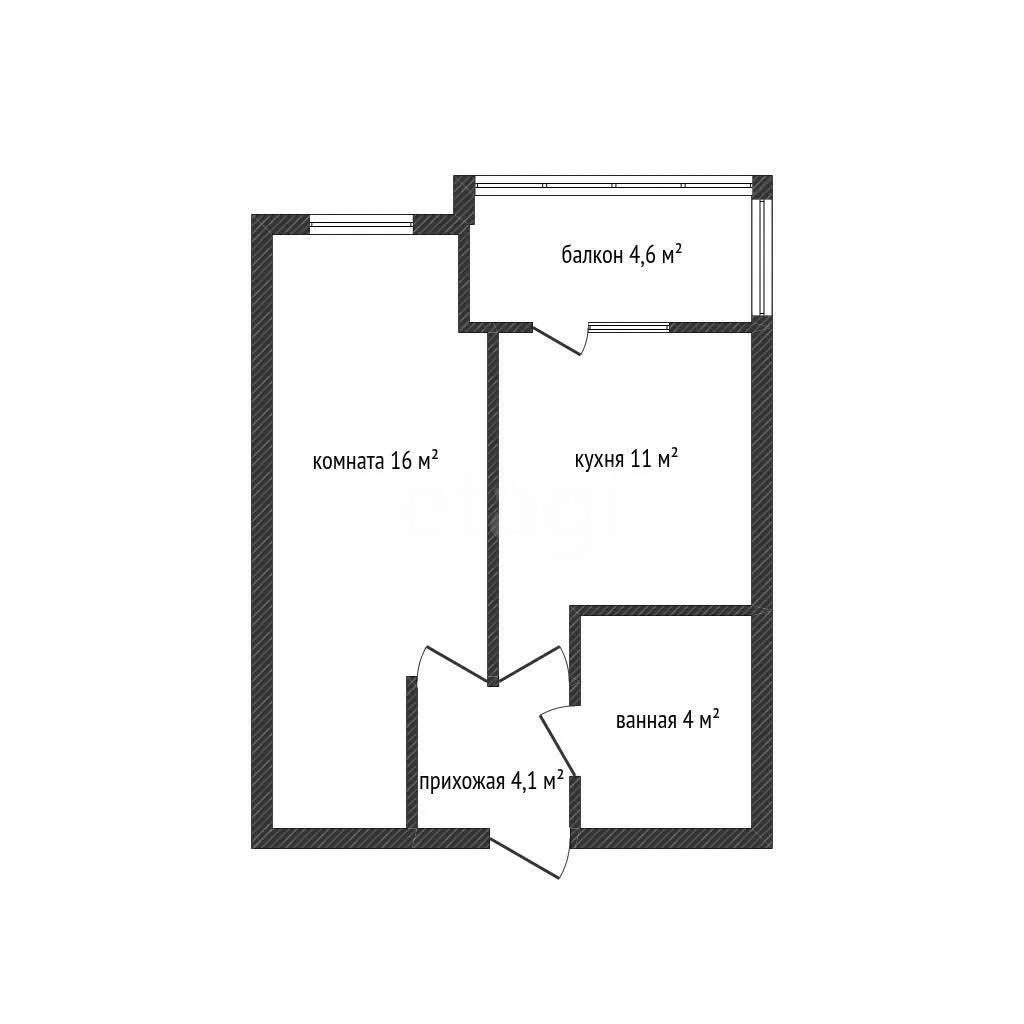 1-к квартира, 41.9м² (улица Евгении Жигуленко, 4) - миниатюра 23