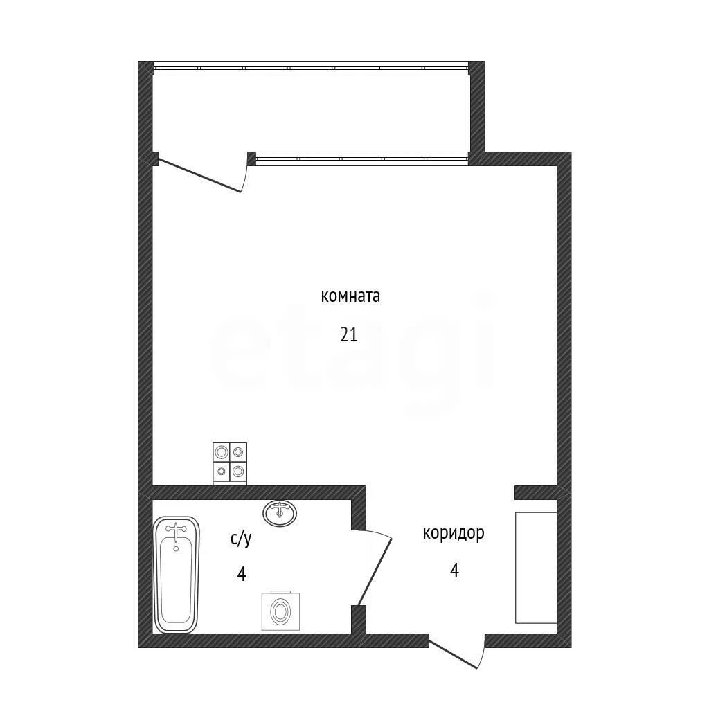 Студия, 29.2м² (улица имени Сергея Есенина, 127/2) - миниатюра 13
