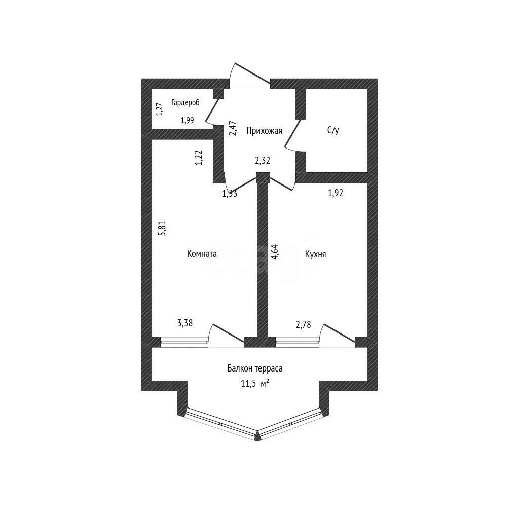 1-к квартира, 42.7м² (Фестивальная улица, 7) - миниатюра 14
