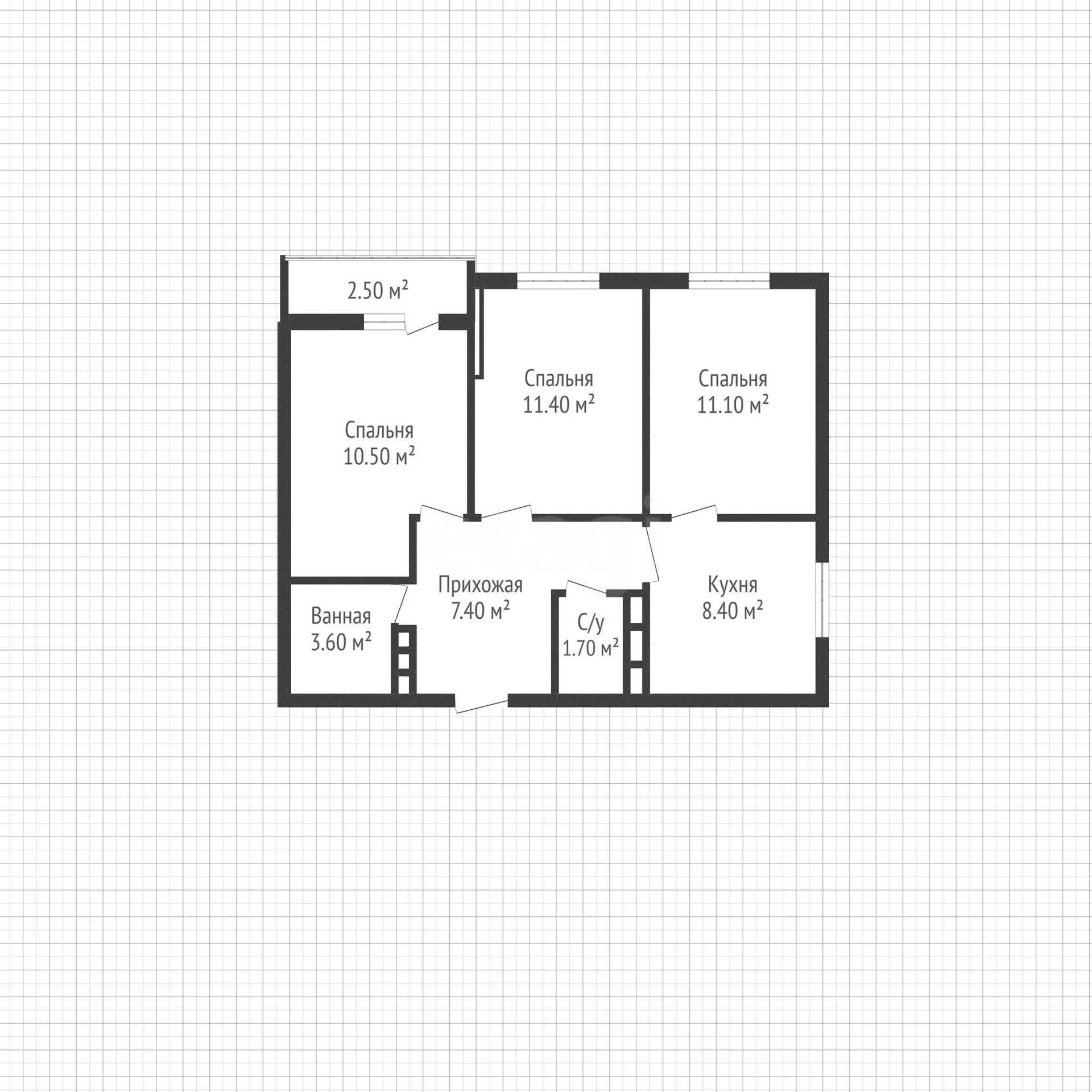 3-к квартира, 54.1м² (улица Лётчика Позднякова, 2к14) - миниатюра 18