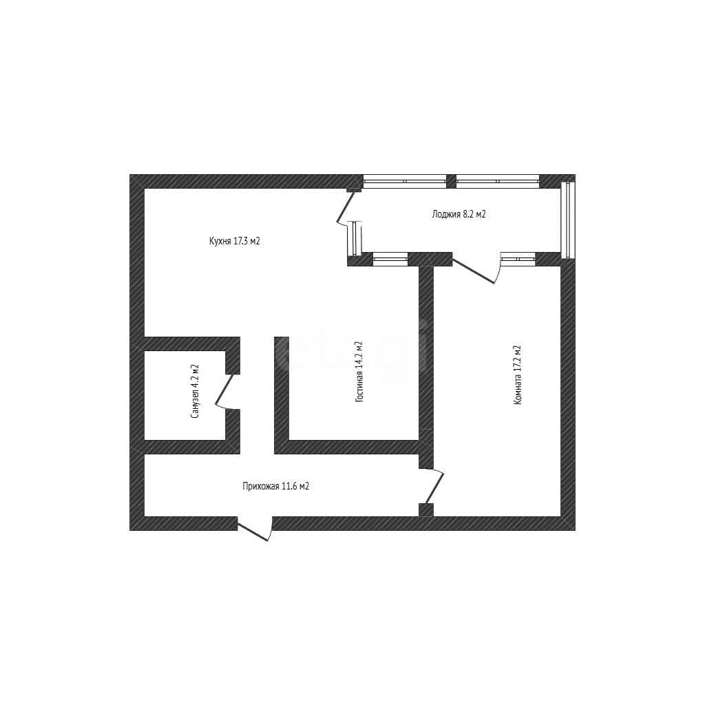 2-к квартира, 64.6м² (улица имени 40-летия Победы, 60) - миниатюра 34