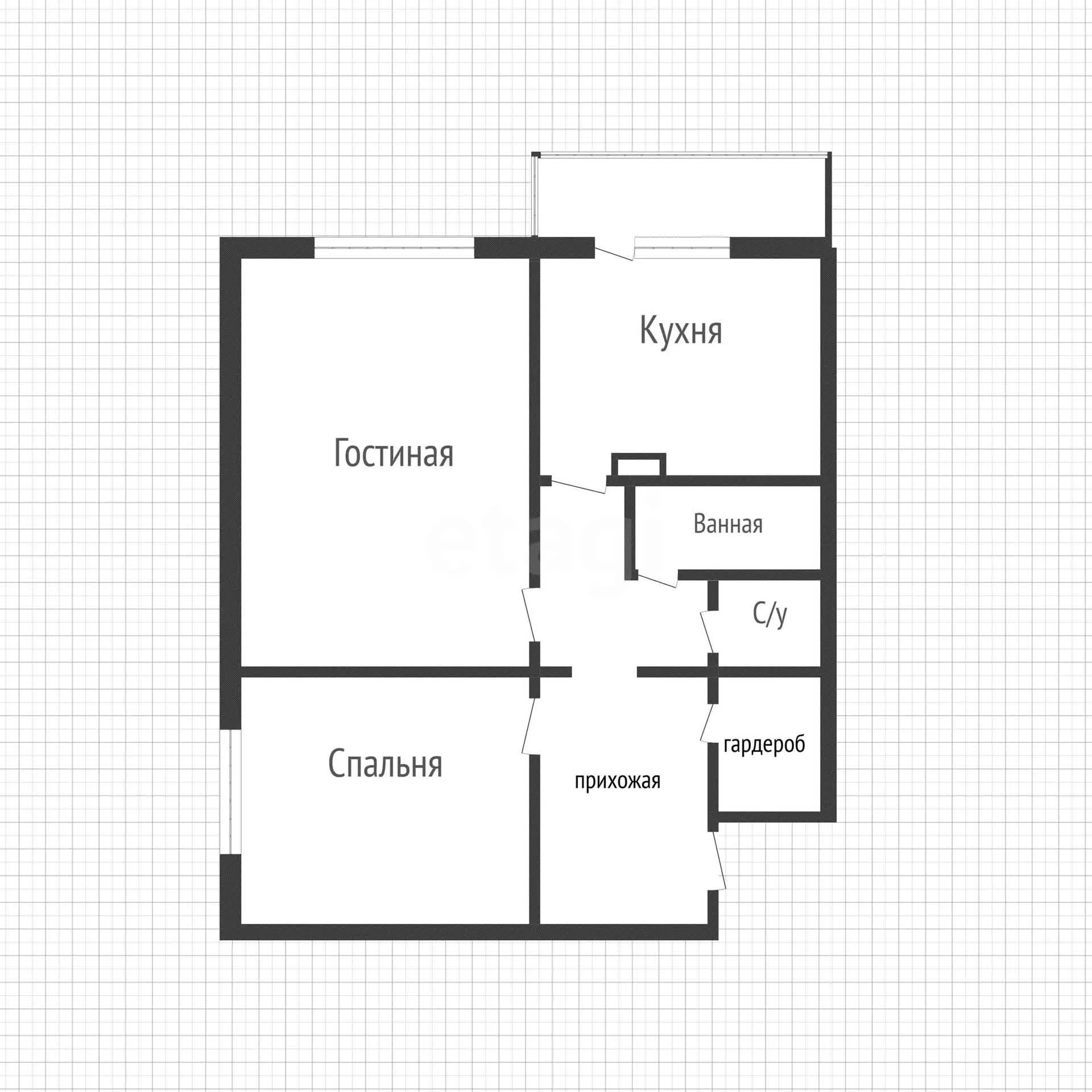 2-к квартира, 60.1м² (Зиповская улица, 41) - миниатюра 27