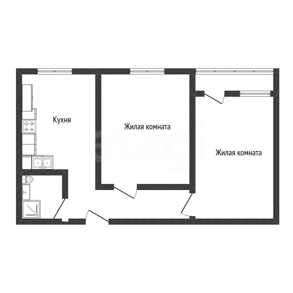2-к квартира, 47.2м² (Промышленная улица, 25/5) - миниатюра 22