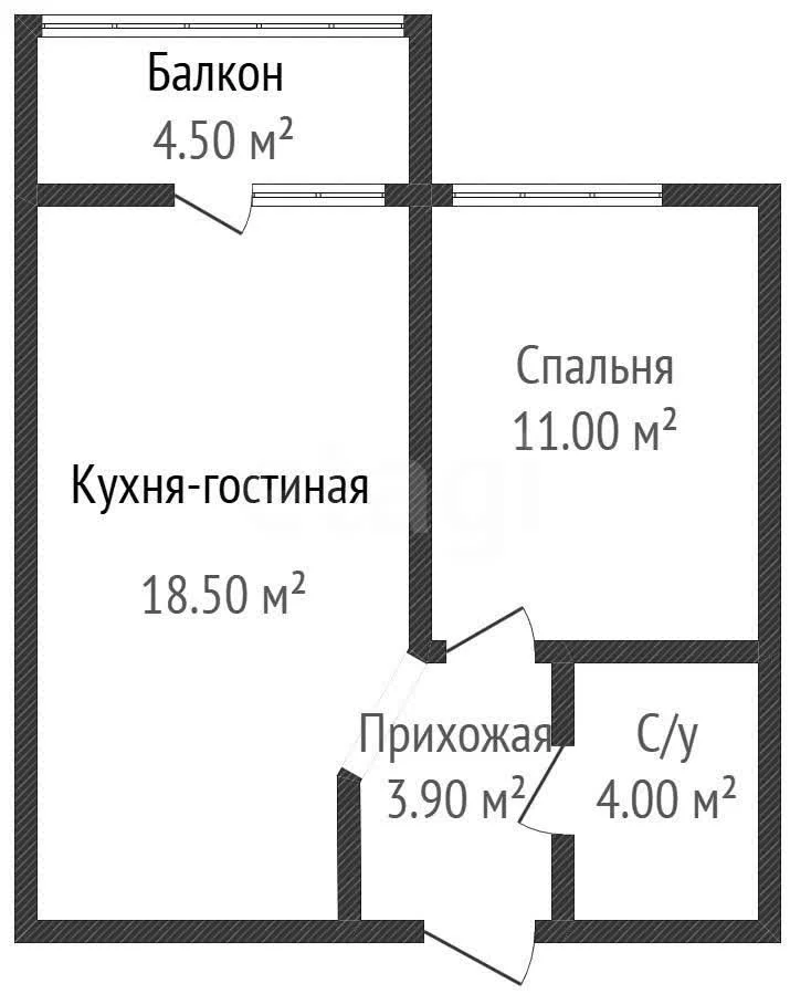 1-к квартира, 38.7м² (Конгрессная улица, 41) - миниатюра 35