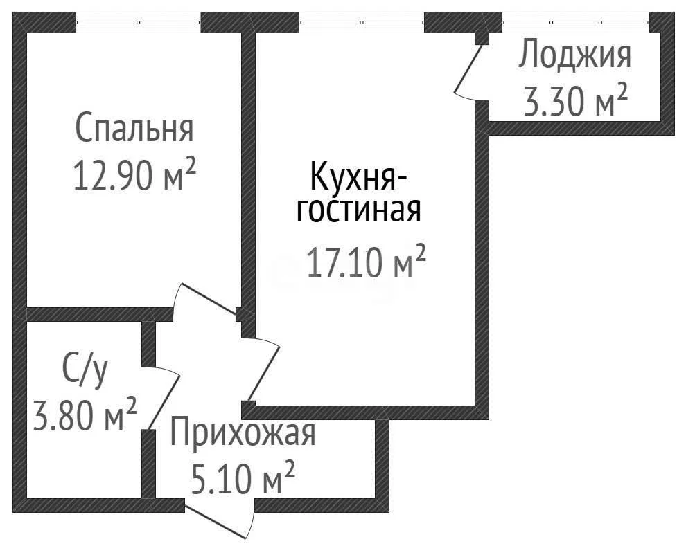 1-к квартира, 38.9м² (улица имени Б.С. Кудухова, 1к1) - миниатюра 16