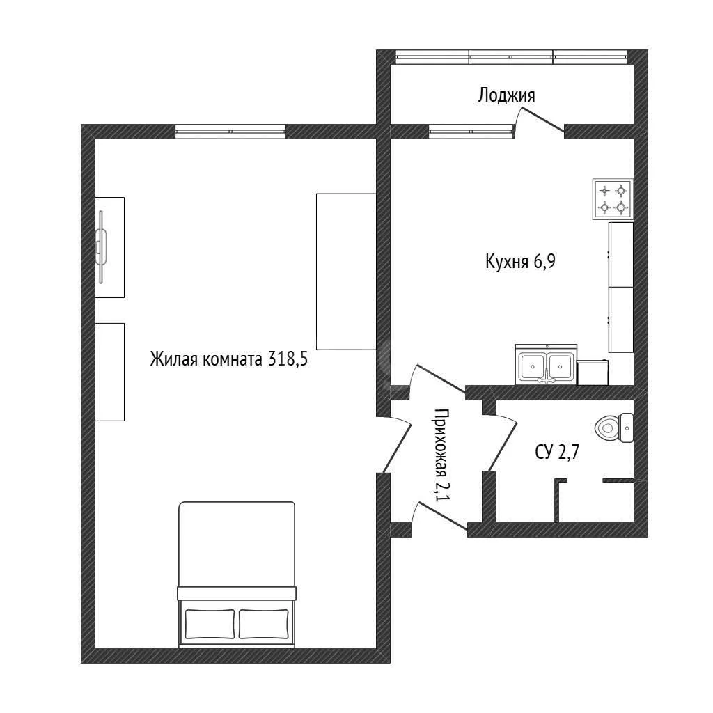 1-к квартира, 31.2м² (улица Тургеневское шоссе, 33/1к9) - миниатюра 16