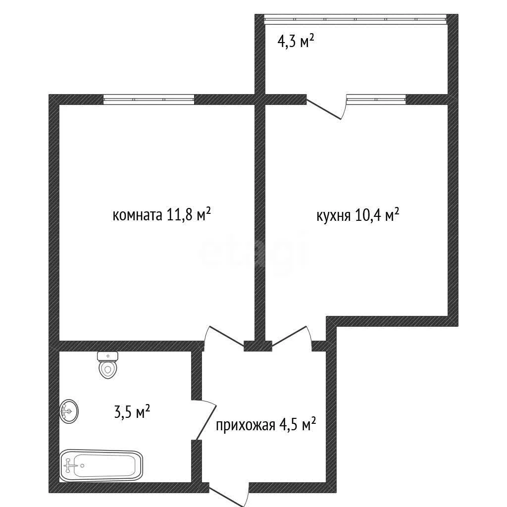 1-к квартира, 34м² (улица Героя Пешкова, 14к5) - миниатюра 20