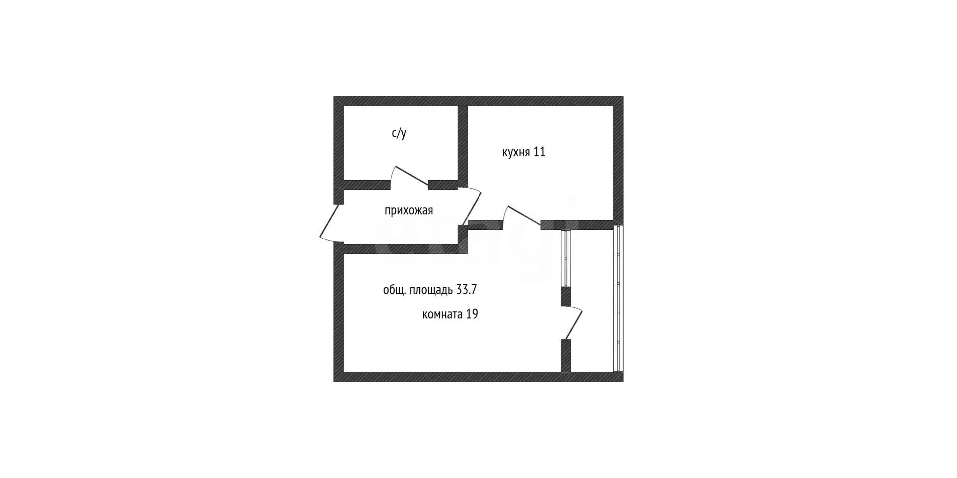1-к квартира, 33.7м² (улица имени Генерала Брусилова, 5) - миниатюра 24