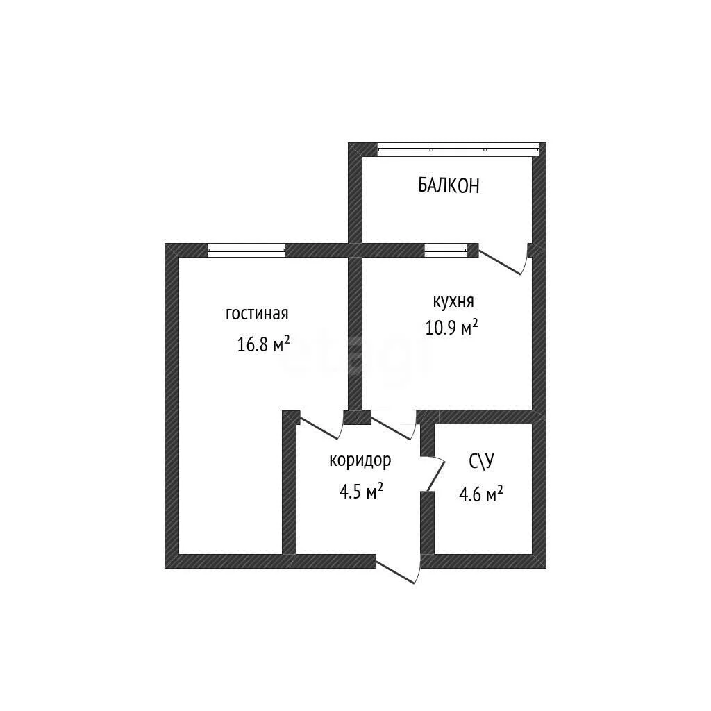 1-к квартира, 36.5м² (улица Цезаря Куникова, 35) - миниатюра 24
