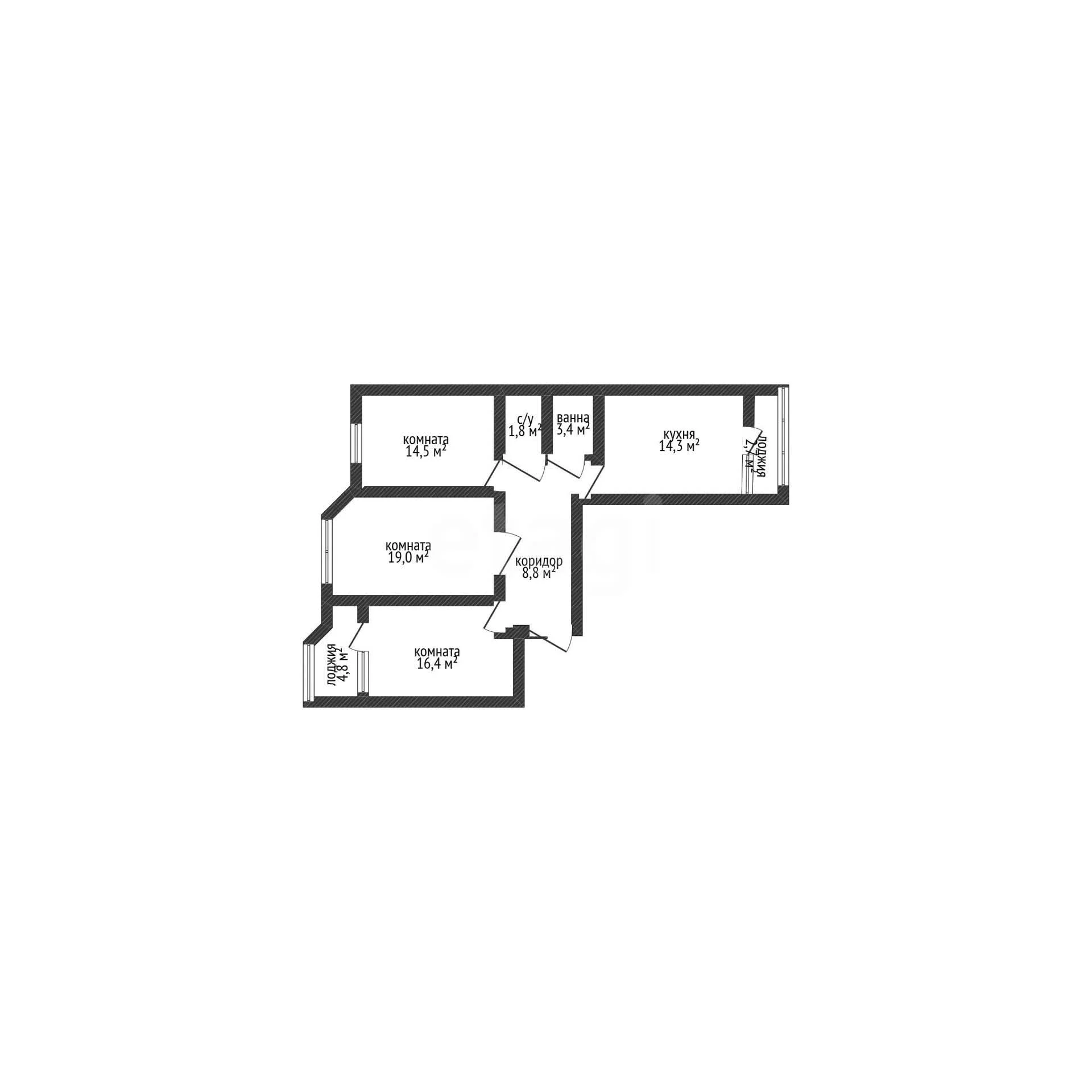 3-к квартира, 80.9м² (2-я Российская улица, 162) - миниатюра 28