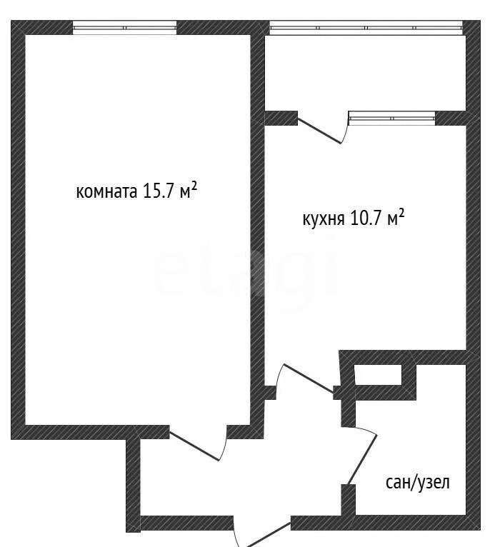 1-к квартира, 35.3м² (улица Адмирала Серебрякова, 3/1) - миниатюра 18